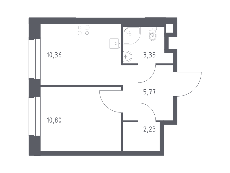 1 ккв 32,5 м²