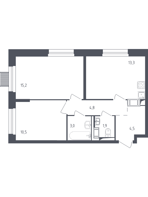 2 ккв 53 м²