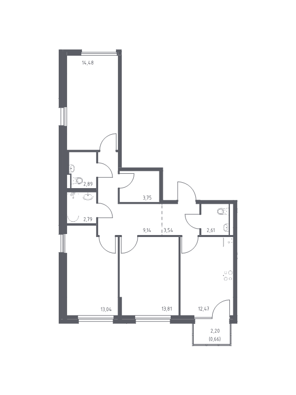 3 ккв 78 м²