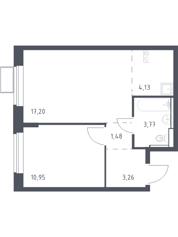 2 ккв (Евро) 40,8 м²