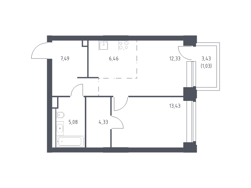 2 ккв (Евро) 50,2 м²
