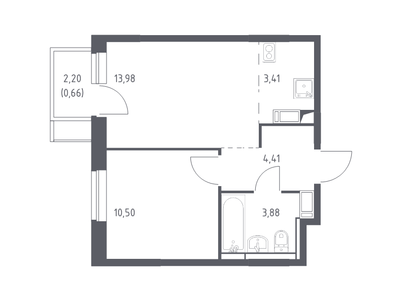 2 ккв (Евро) 36,8 м²
