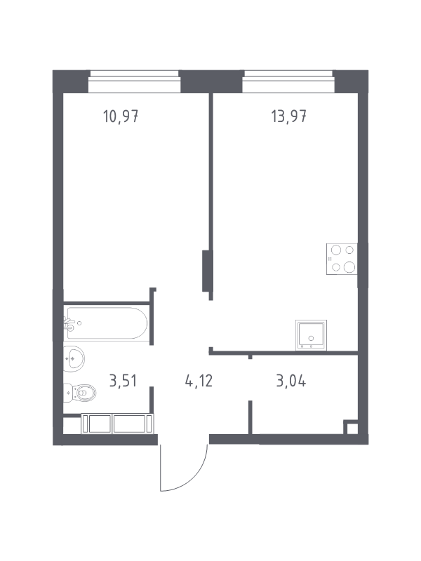 1 ккв 35,9 м²