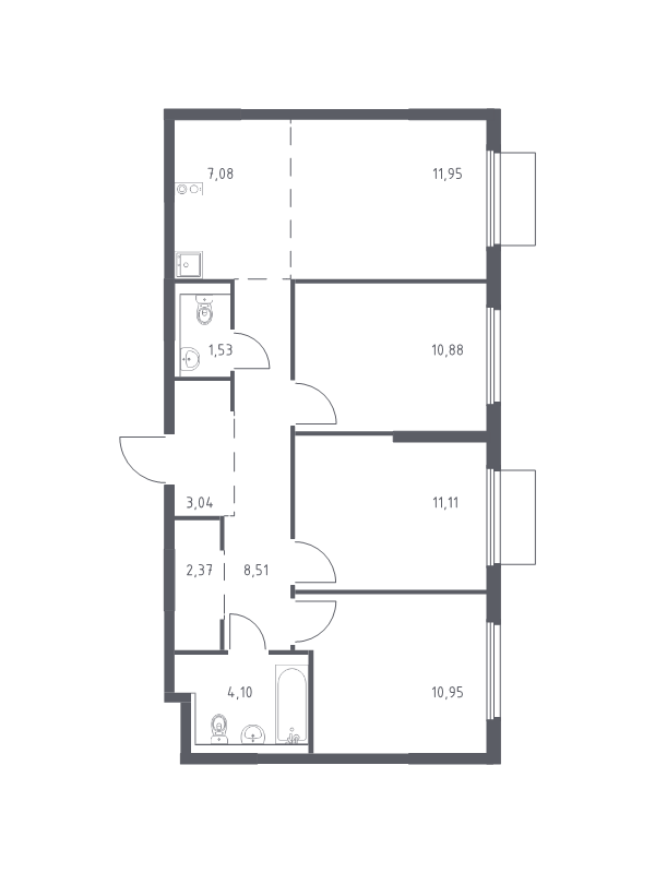 4 ккв (Евро) 71,5 м²