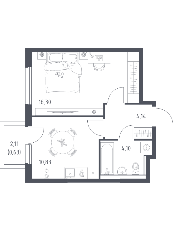 1 ккв 36 м²
