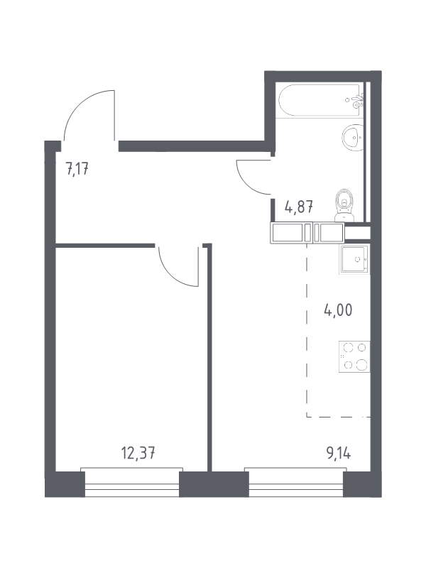 1 ккв 37,6 м²