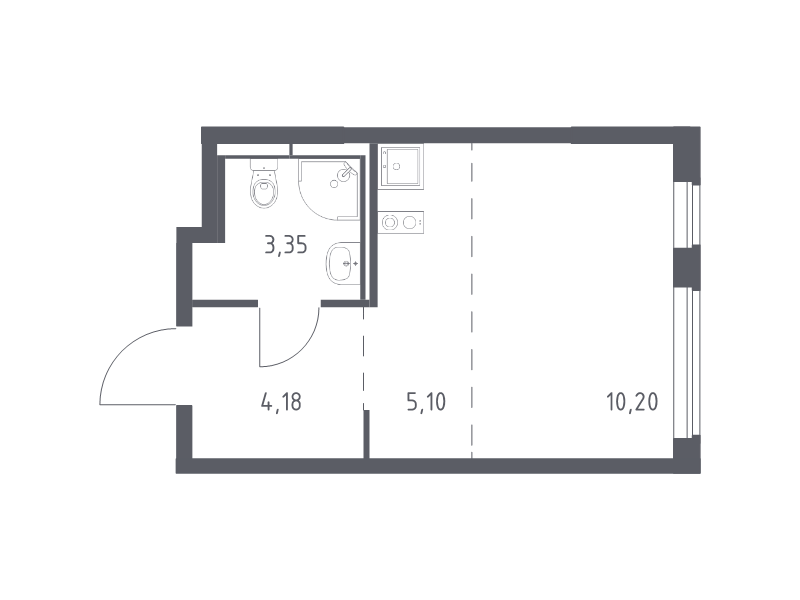 Студия 22,8 м²