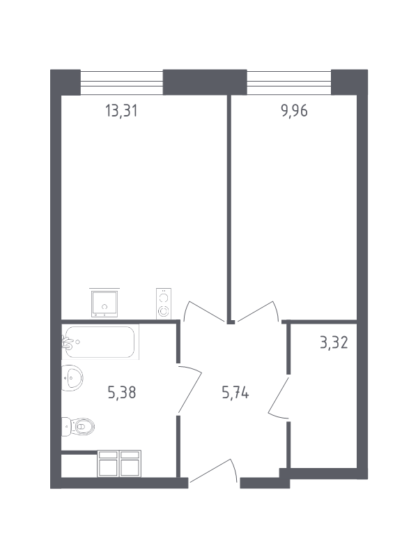 1 ккв 37,7 м²