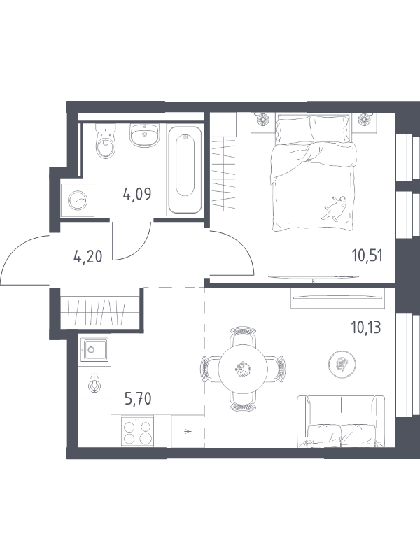 2 ккв (Евро) 34,6 м²