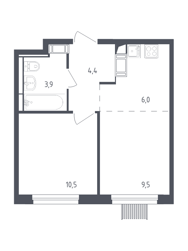 2 ккв (Евро) 33,9 м²