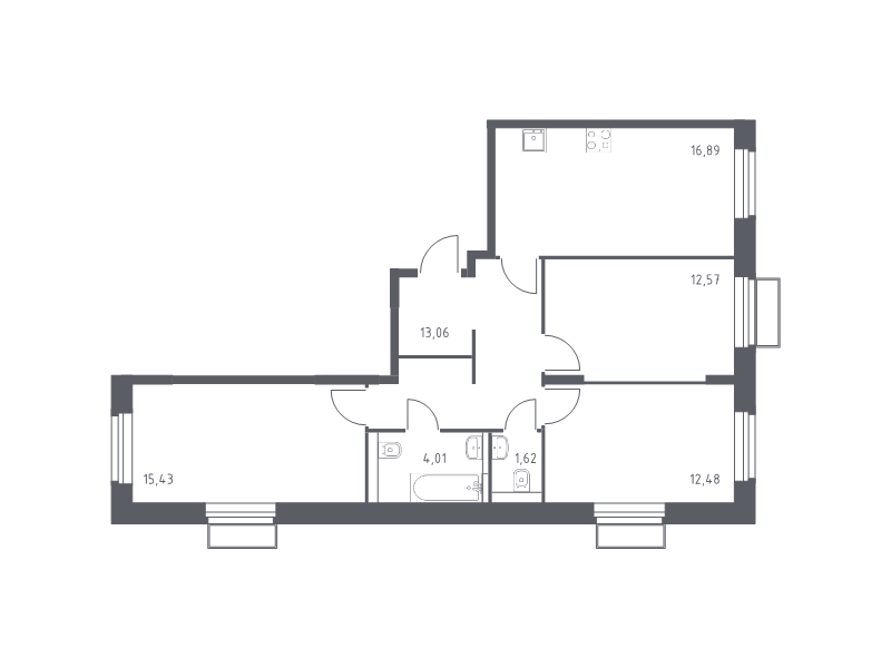 4 ккв (Евро) 76,2 м²