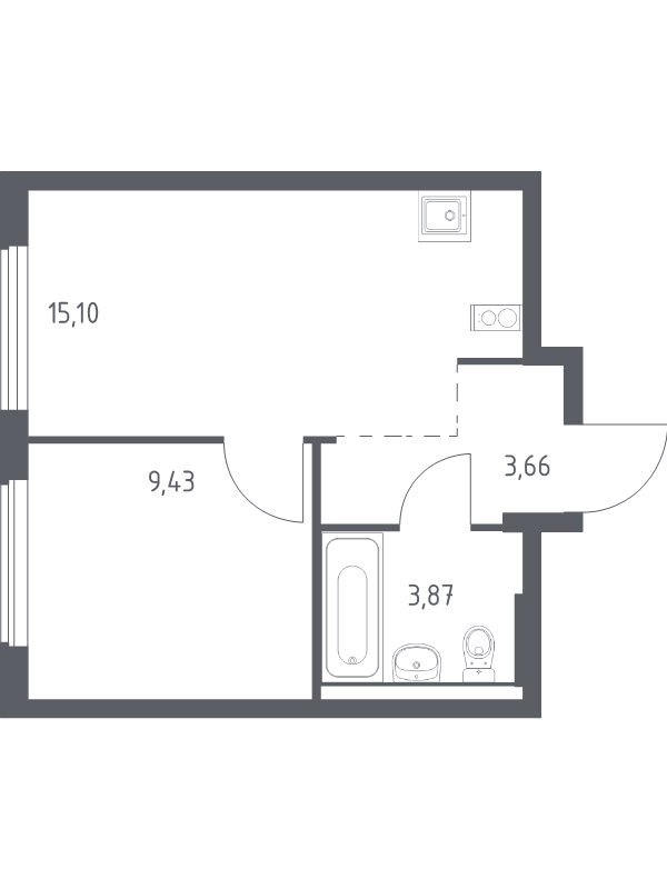 2 ккв (Евро) 32 м²
