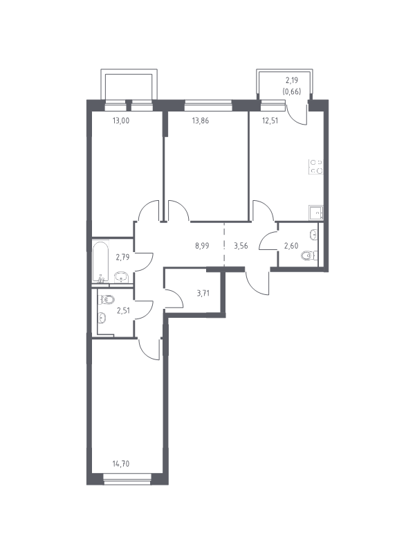3 ккв 77,4 м²