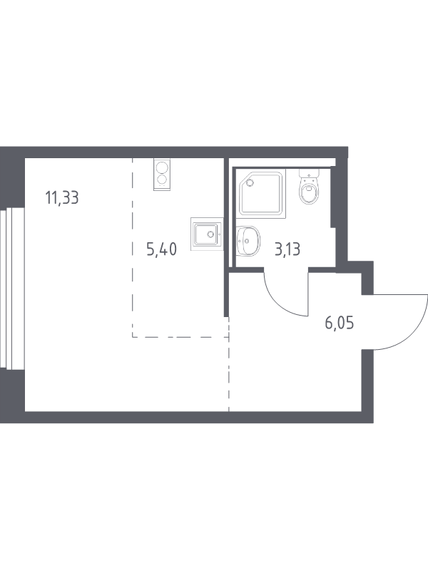 Студия 25,9 м²