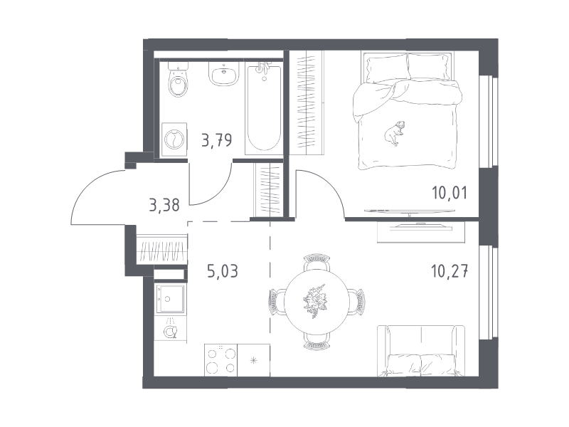 2 ккв (Евро) 32,5 м²