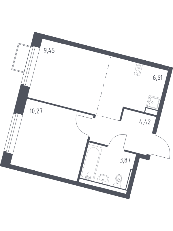 2 ккв (Евро) 34,6 м²
