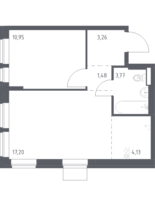 2 ккв (Евро) 40,8 м²