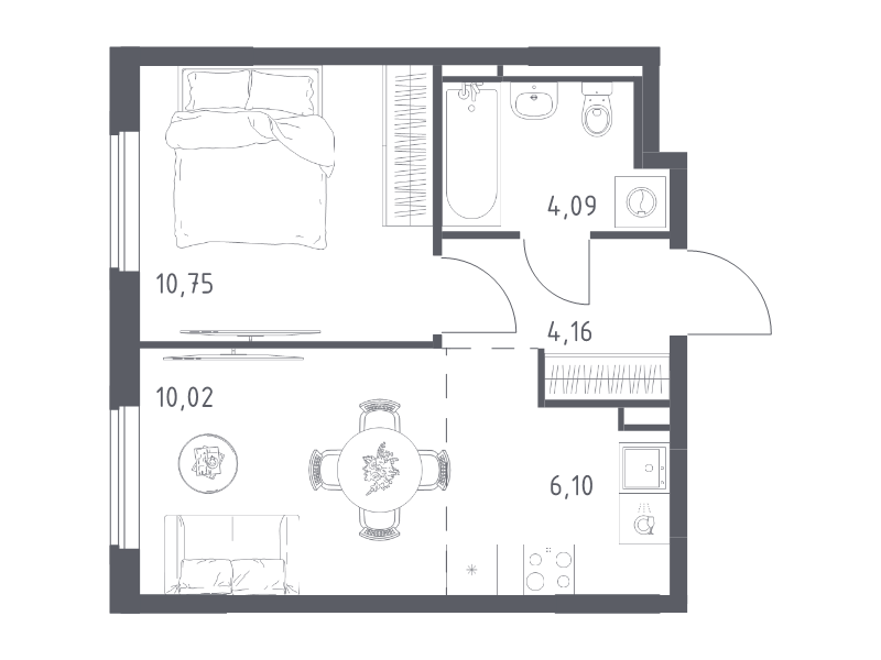 2 ккв (Евро) 35,1 м²