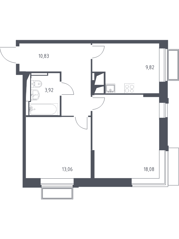 2 ккв 55,9 м²
