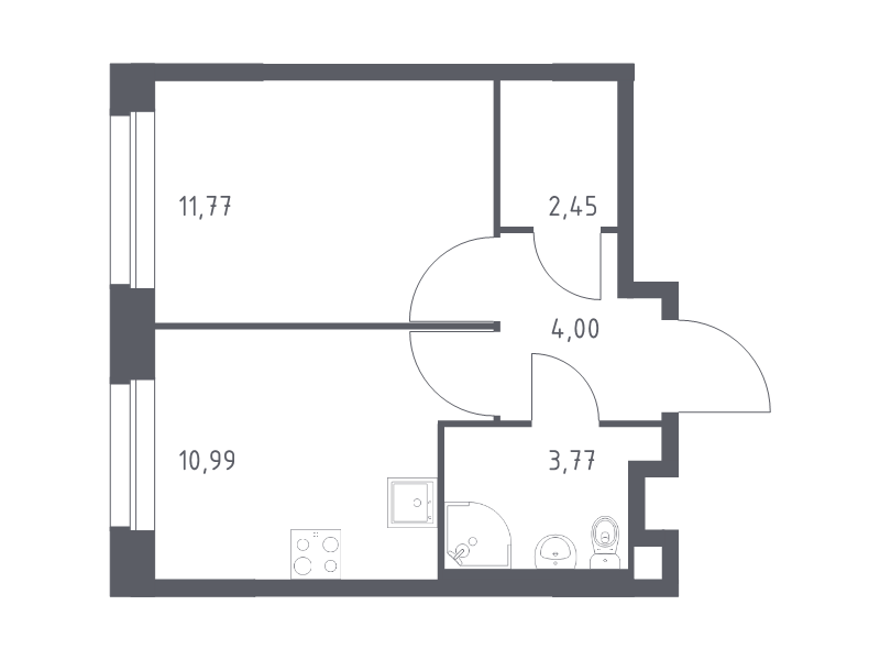1 ккв 33 м²