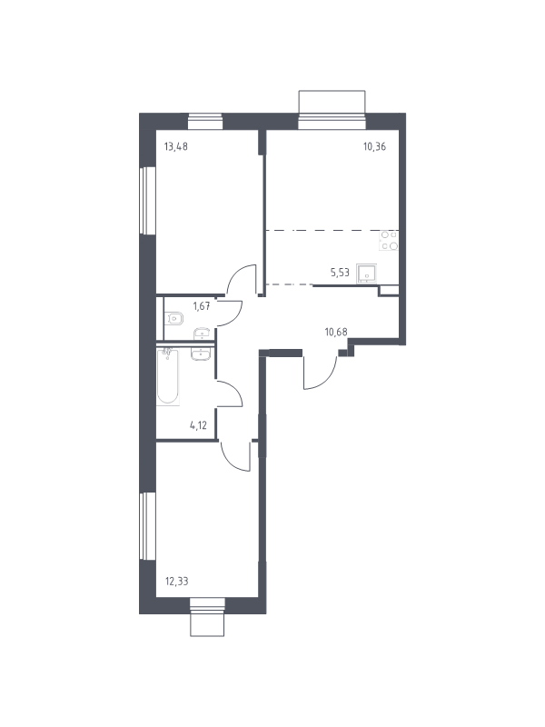 3 ккв (Евро) 58,2 м²