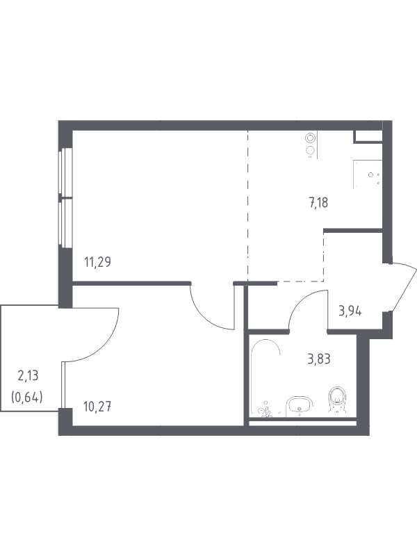 2 ккв (Евро) 37,2 м²
