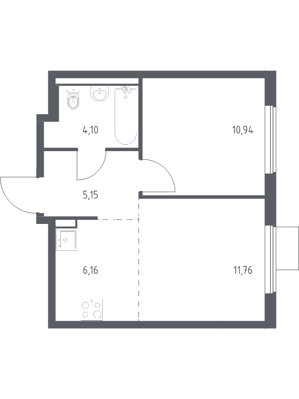 2 ккв (Евро) 38,1 м²