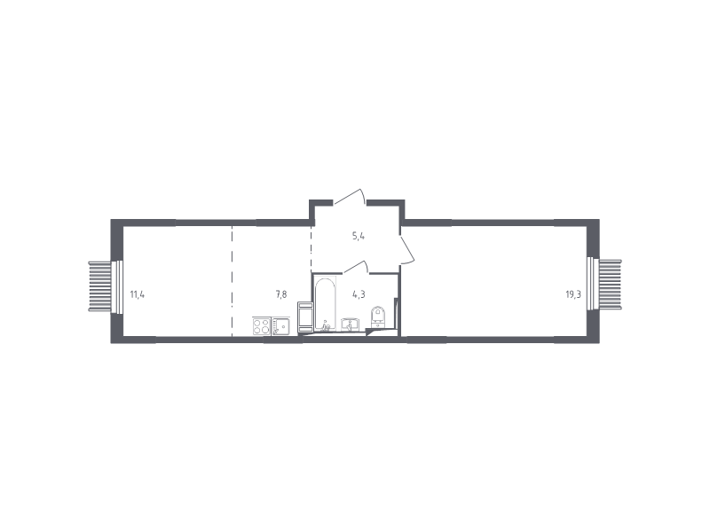 2 ккв (Евро) 47,4 м²