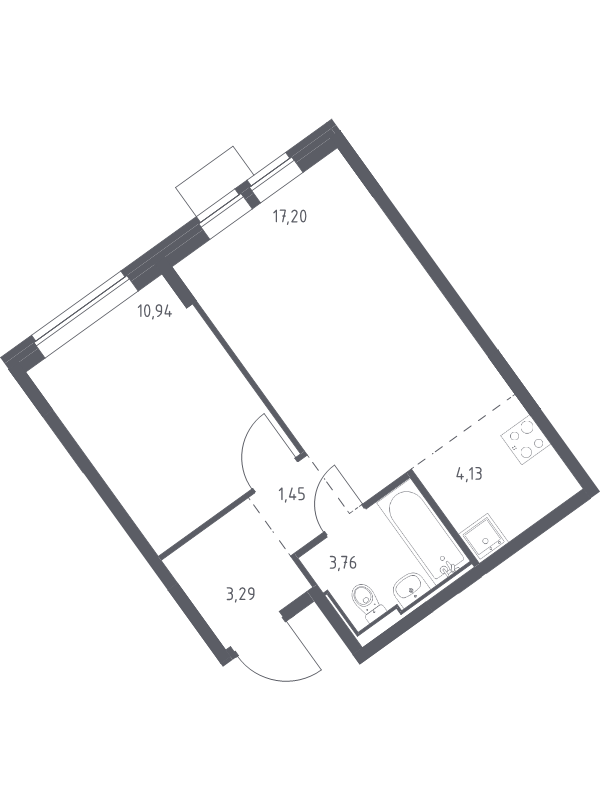 2 ккв (Евро) 40,8 м²