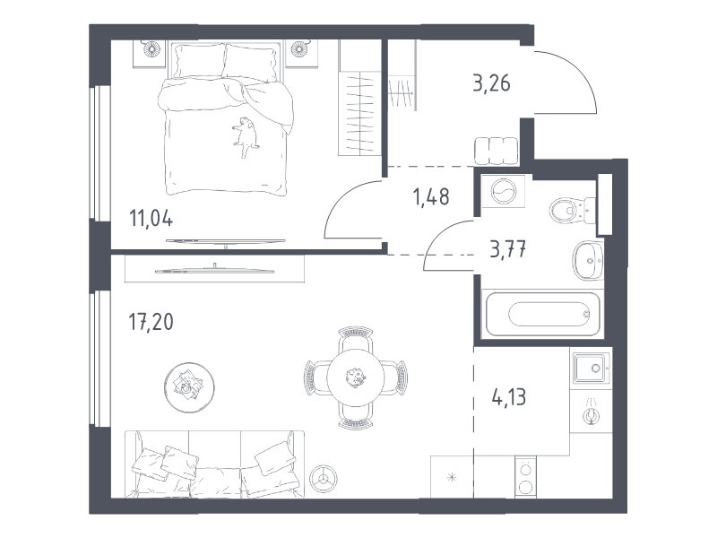 2 ккв (Евро) 40,9 м²