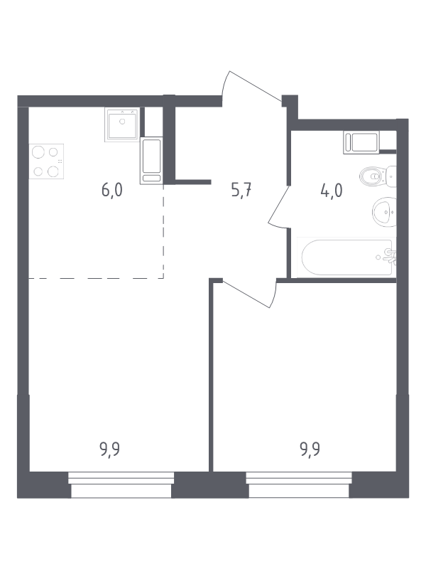 2 ккв (Евро) 35,5 м²
