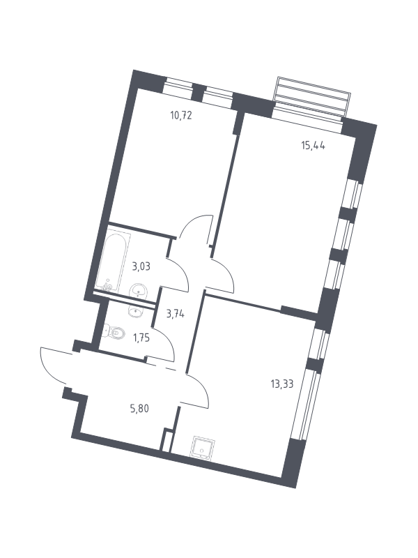 2 ккв 52,9 м²