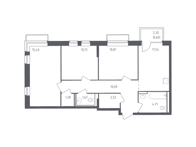 3 ккв 68,7 м²