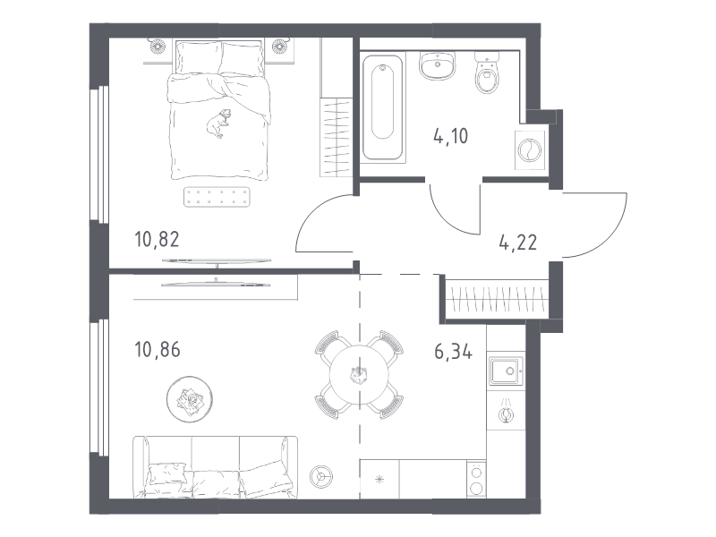 2 ккв (Евро) 36,3 м²