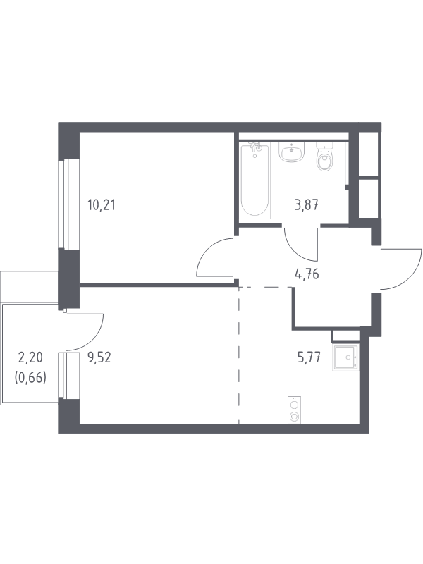 2 ккв (Евро) 34,8 м²