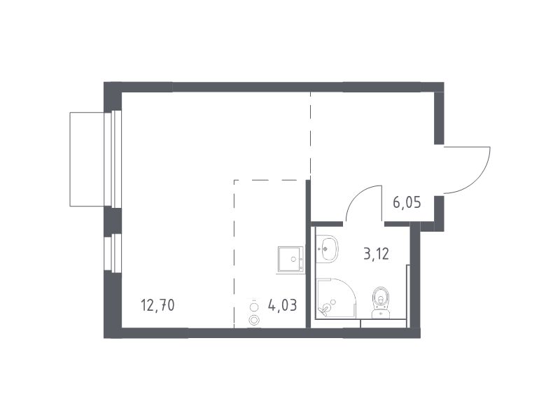Студия 25,9 м²