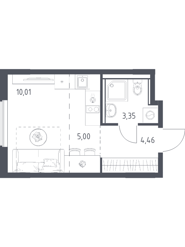 Студия 22,8 м²