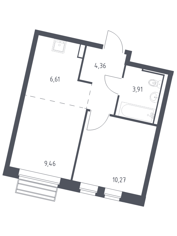 2 ккв (Евро) 34,1 м²