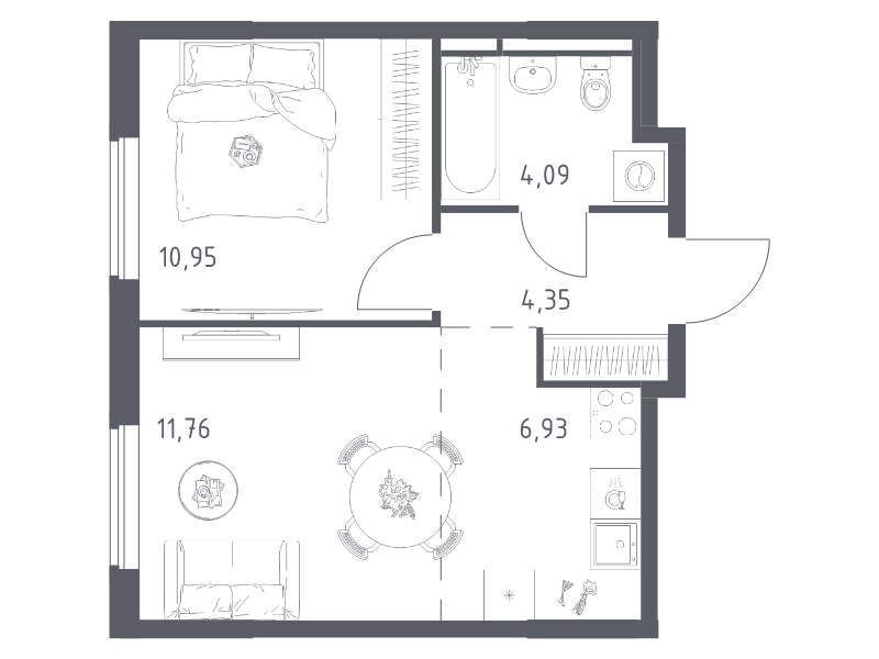 2 ккв (Евро) 38,1 м²