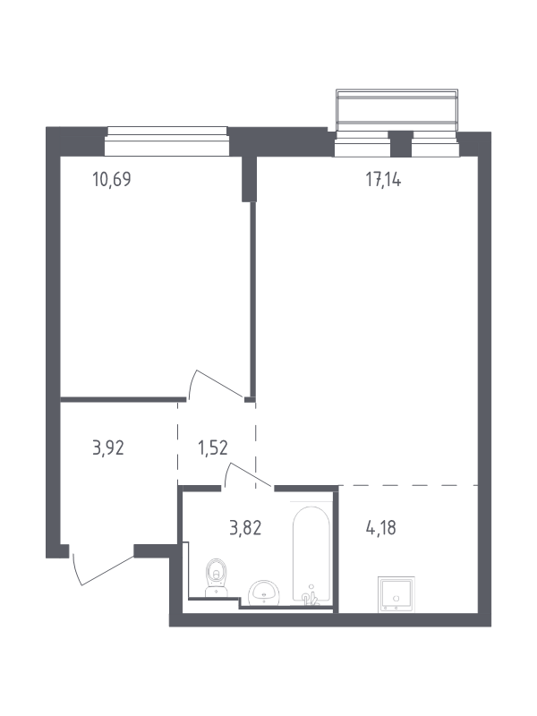 2 ккв (Евро) 41,3 м²