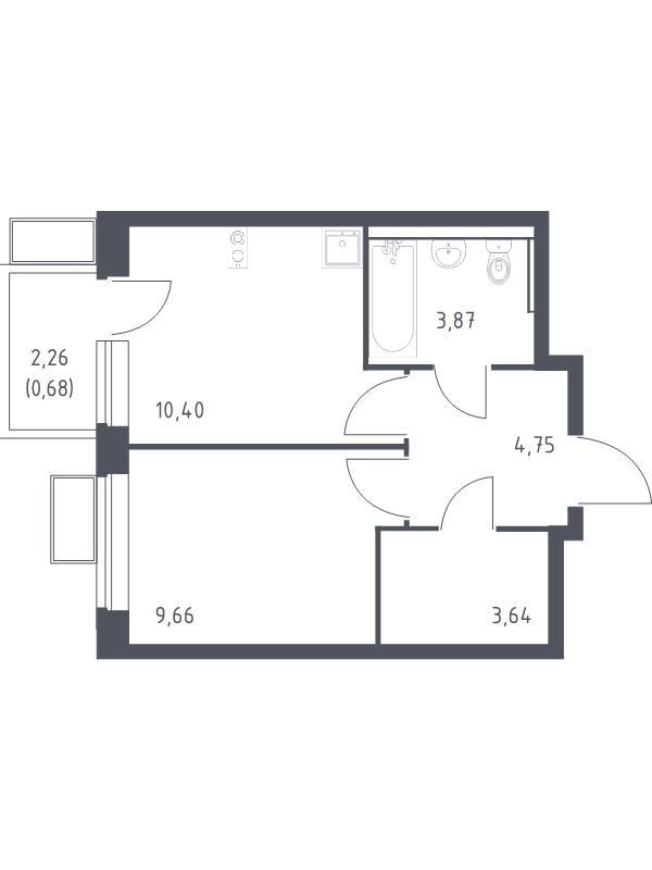 1 ккв 33 м²