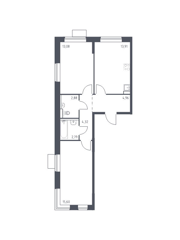 2 ккв 57,5 м²
