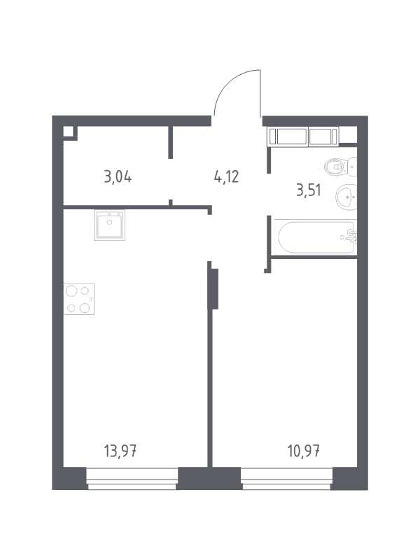 1 ккв 35,5 м²