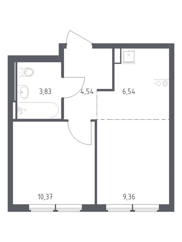 2 ккв (Евро) 34,6 м²