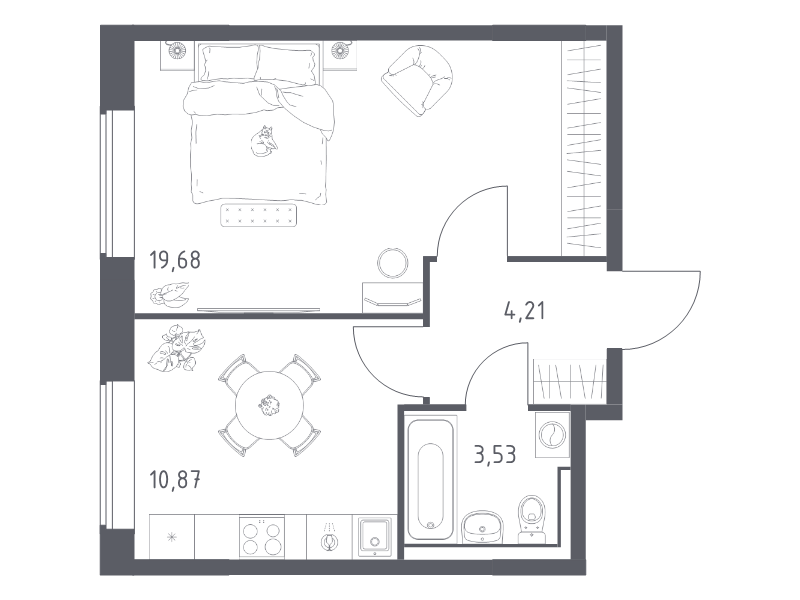 1 ккв 38,3 м²