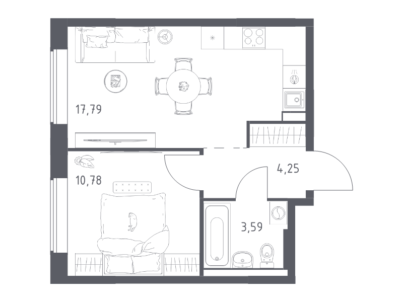 2 ккв (Евро) 36,4 м²