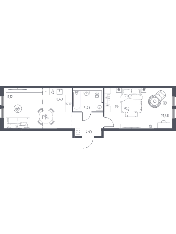 2 ккв (Евро) 48,2 м²
