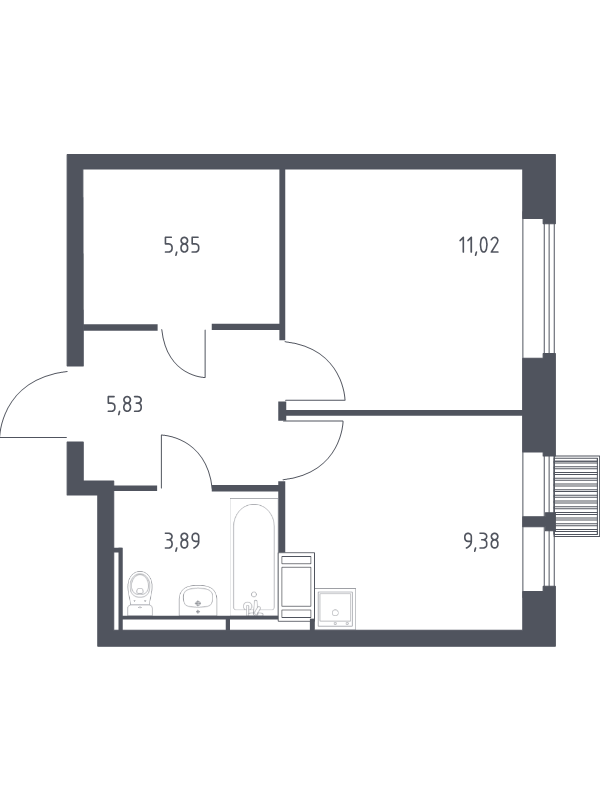 1 ккв 36 м²