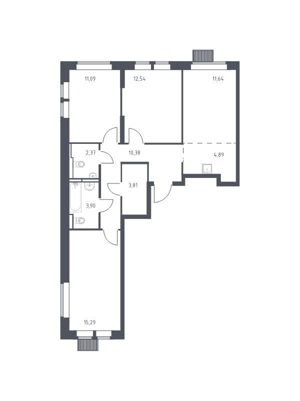 4 ккв (Евро) 75,9 м²