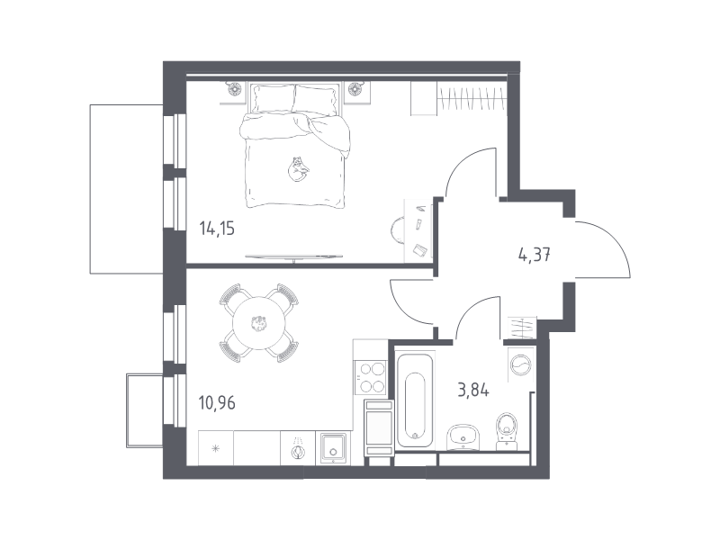 1 ккв 33,3 м²